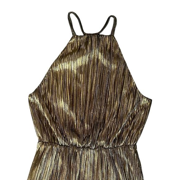 House of Harlow 1960 x Revolve Women’s Farrah Gold High Neck Pleated Midi Dress - Picture 3 of 14